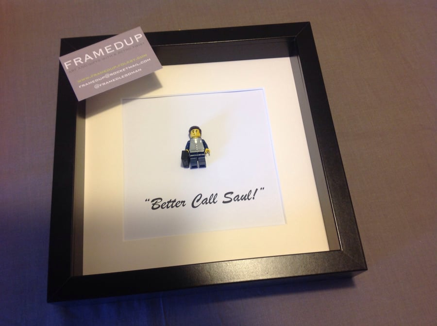 BREAKING BAD - BETER CALL SAUL - FRAMED CUSTOM LEGO MINIFIGURE 