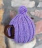 Small Tea Cosy for 2 Cup Tea Pot, Purple Tweed, Hand Knitted - Image 3