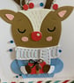 Handmade hand Stitched Reindeer Christmas Card - Image 6