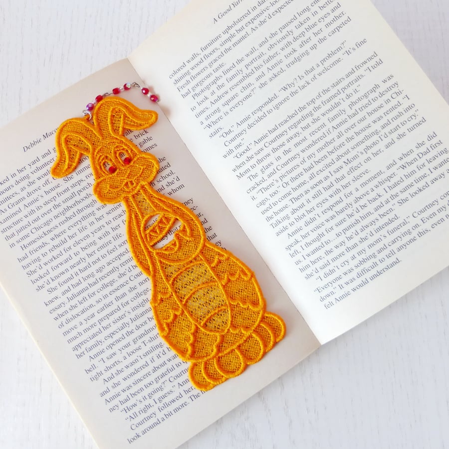 SALE:  Easter Bunny Embroidered  Bookmark