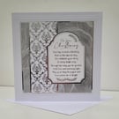 Christening Card - Handmade, White Baptism Card - Religious Keepsake Card