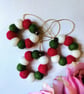 Felt Ball Mini Wreath Hanging Decorations, Set of 3, Christmas Colours. - Image 5