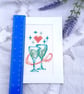 Handmade Cross Stitch Champagne Card — Wedding, Anniversary, Engagement - Image 8