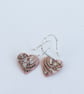 Reclaimed copper heart shaped earrings - Image 2