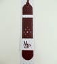 Floral Patterned Brown Leather Bookmark With Healing Crystals, White Quartz Cent - Image 1