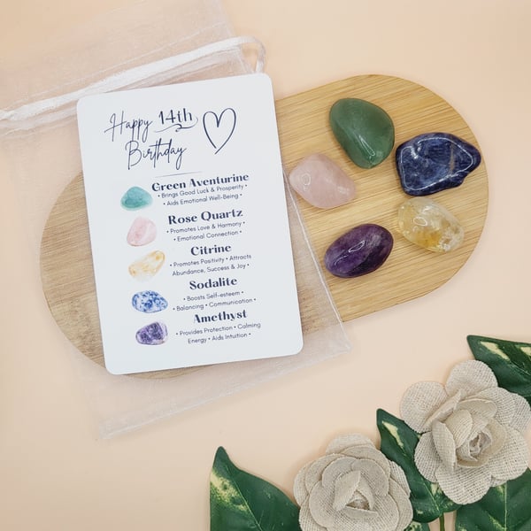 14th Birthday Gift Crystals And Card Gemstones Gift For Teens