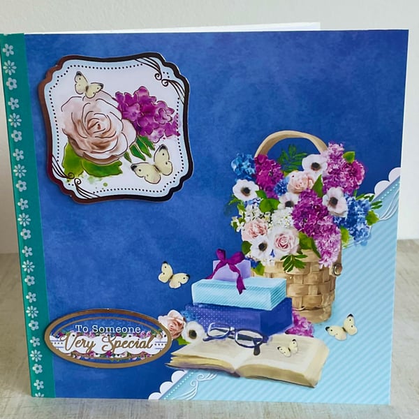 Card. Floral card for her birthday or other special occasion 