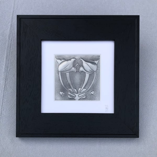 Tulips & Hearts in Pewter