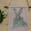 Fabric Hare hanger on willow