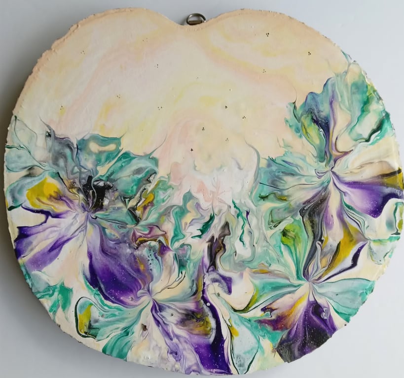 "Fairy Blossoms" Original Handmade Acrylic Painting on Wood Wall Art Gift Idea