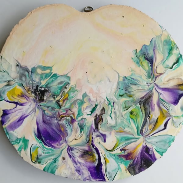 "Fairy Blossoms" Original Handmade Acrylic Painting on Wood Wall Art Gift Idea