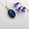 Sterling Silver Pendant with Azurite and Malachite   P23