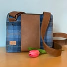 Harris Tweed and Faux Leather Crossbody Bag