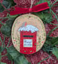 Robin and post box hand-painted Christmas decoration - Image 2