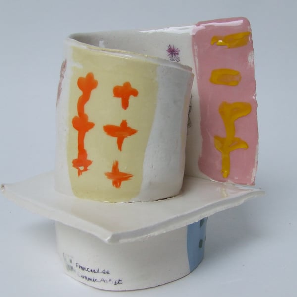 The Mug with Thistle - Cardboard Ceramics in the Forest