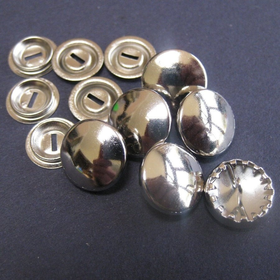 10 Cover Button Blanks Size 24 15mm