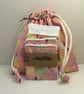 Butterfly printed cotton fabric wash bag and eye pads. - Image 3