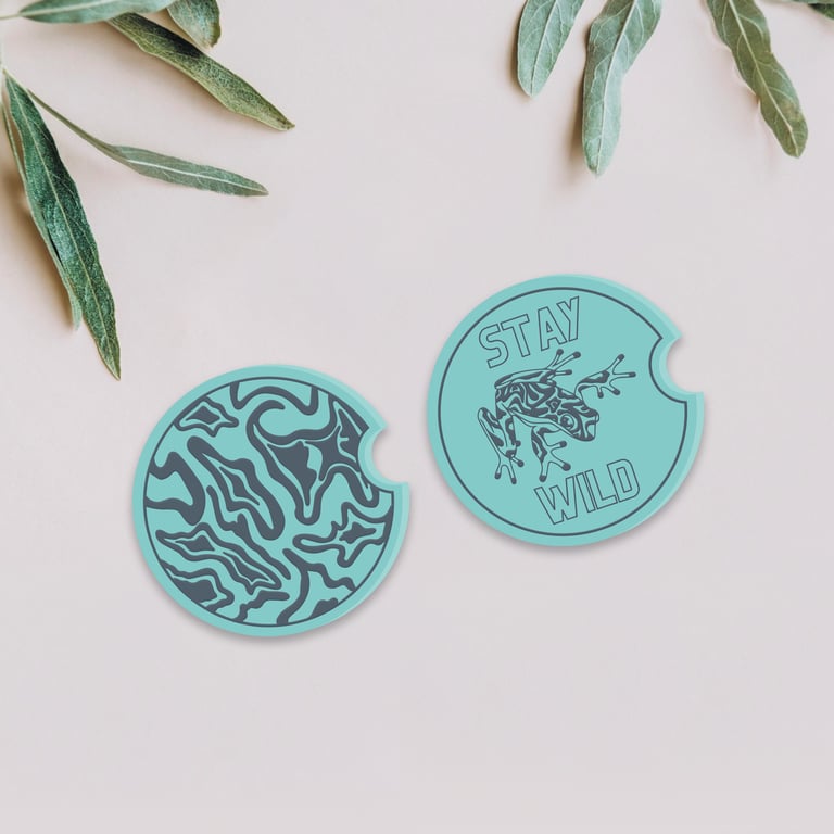 Stay Wild Car Coaster, Abstract Coaster, Car Accessories, Gift For Car Lover