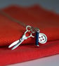 Sewing Charms Necklace, Gift for Maker, Button, Bobbin & Scissors - Image 2