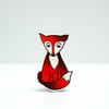 Shy Fox Brooch