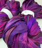 Sari silk ribbon for weaving, knitting, fibre arts, ethical yarn supplies