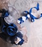 Wedding bouquet, Blue and White Bride, Bridesmaid, fabric Flowers - Image 4