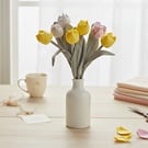 Natural Linen and Cotton flower Tulips, 4th Anniversary gift