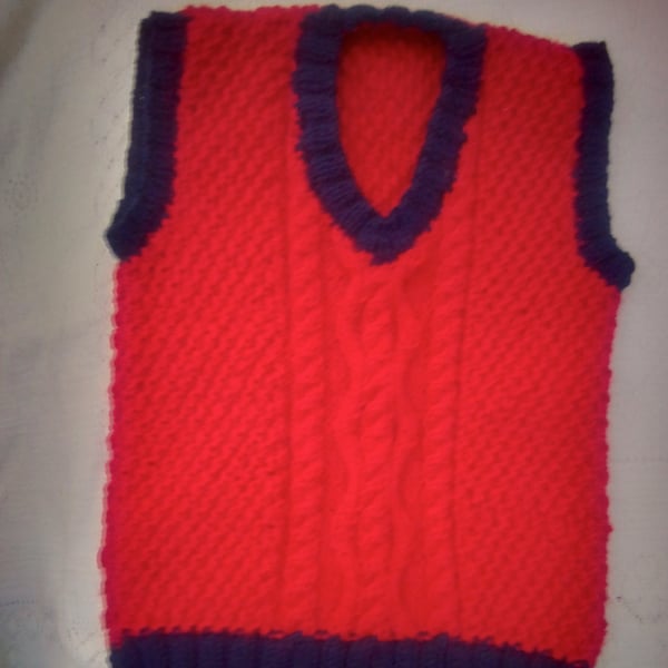 Children's Hand Knitted Sleeveless Cable Patterned Jumper, Children's Clothes