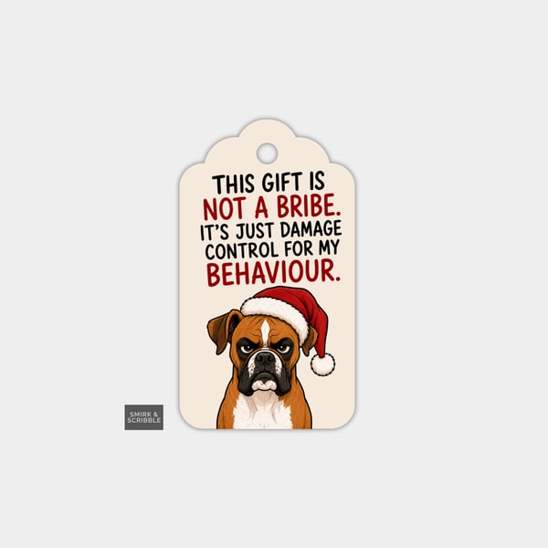 Unique Funny Christmas Gift Tags For Adults, 6pk - Not A Bribe Dog