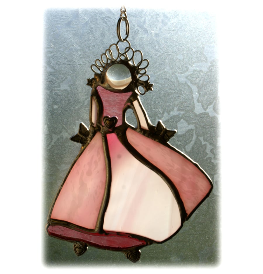 Princess Suncatcher Stained Glass Suncatcher Cinderella Dancer Pastel Pink
