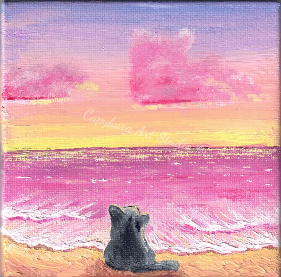 'What's Up There?' Small Original Oil Painting