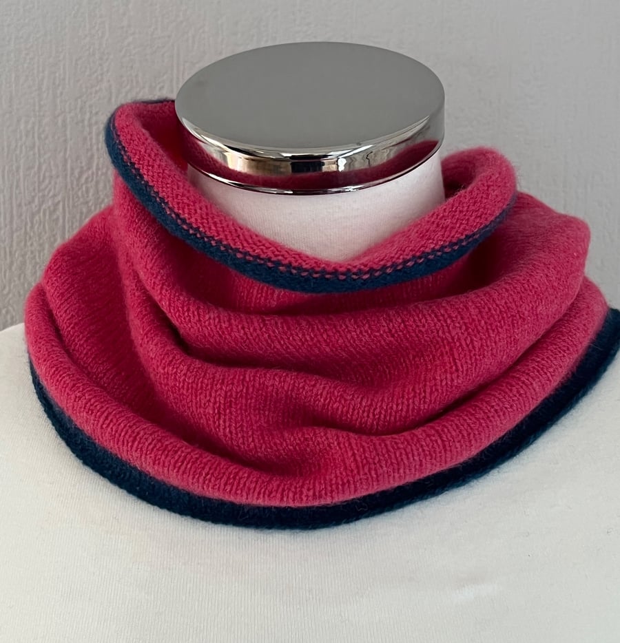 Neck warmer unisex knitted soft merino lambswool light weight 