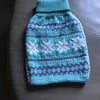 Cosy fair isle jumper style hot water bottle cover