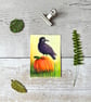 Raven Crow Miniature Original ACEO painting - One of a kind