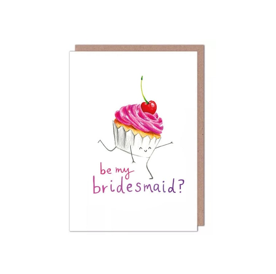 Image of Be My Bridesmaid Cupcake Card