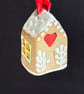 Teeny Hand Painted Gingerbread House Hanging Decoration - Image 2