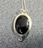 Black Onyx Curl & Sterling Silver Pendant   - CLOSING DOWN SALE!
