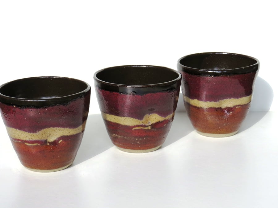 Espresso cups -  3 Mini Tumblers -  espresso cups, hot toddies, chocolate mousse