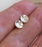Sterling silver domed stud earrings, unisex silver jewellery, earring studs - Image 3