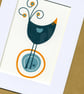 Blackbird In The Pond, bird illustration, original Giclee print - Image 4