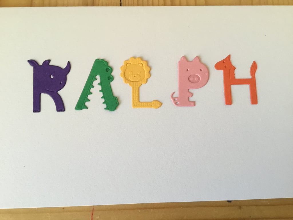 Personalised card. Animal card. Handmade card. Kids card. CC672