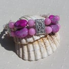 Rhodonite, Morganite & Pink Opal Gemstone Beaded Bracelet "Mystic Mimosa"