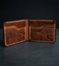 Cognac Tan Full Grain Leather Bifold Wallet 6 Card Slots Mens Classic Wallet UK
