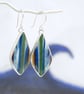 Californian surfite earrings - green and blue kites