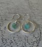 Silver Sea Glass Hoop Earrings - Image 5
