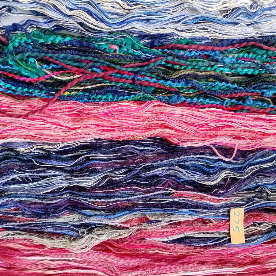 Textured yarns, creative threads, mixed media fibres, weaving thrums