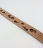 pyrographed book mark  featuring bookworm design