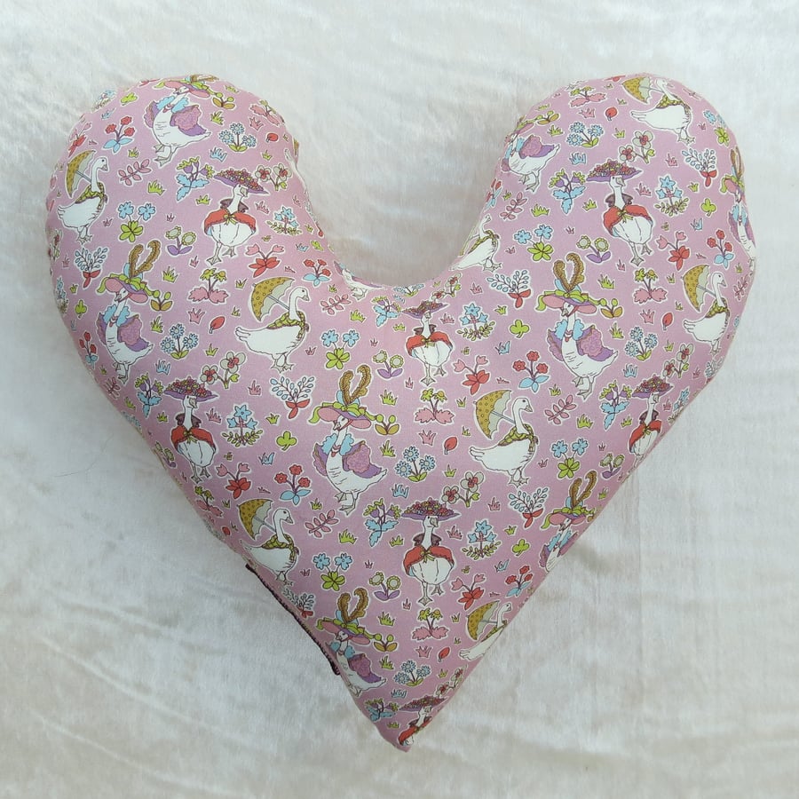 Mastectomy pillow.  Breast surgery pillow.  Made from Liberty Lawn.  Geese.