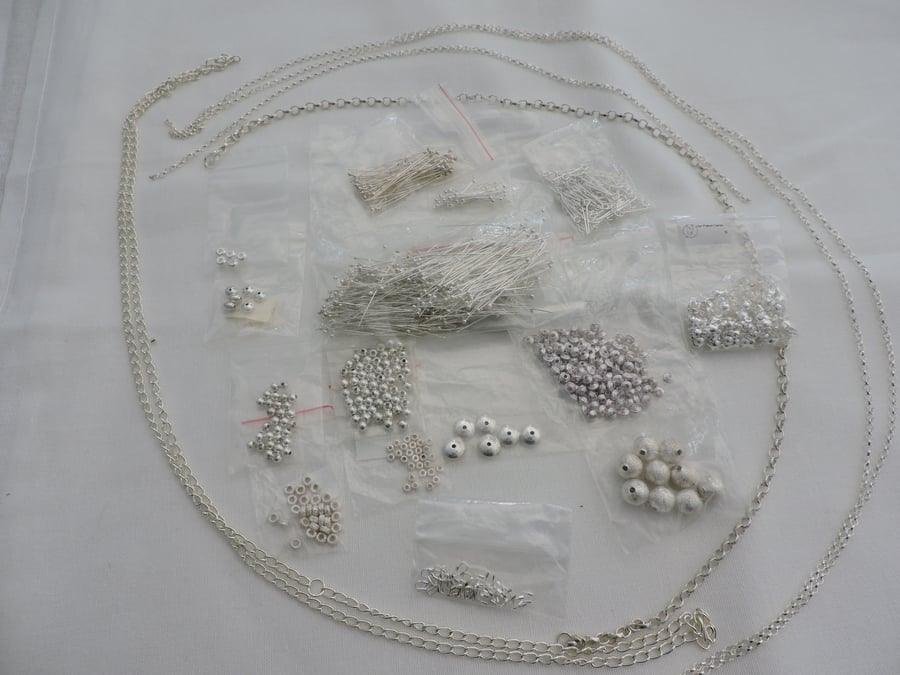 Assorted Lot of Silver Plated Jewellery Findings