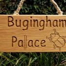 Bug House Plaque Outdoor Wooden Sign Bugingham Palace or Personalised Garden Sig